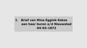 M Brief van Mina Eggink-Eskes